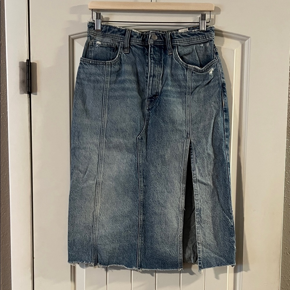 NWOT We the Free Mambo Light Wash Midi Skirt